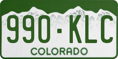 CO license plate 990KLC