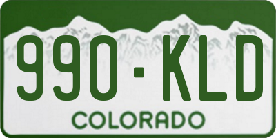 CO license plate 990KLD