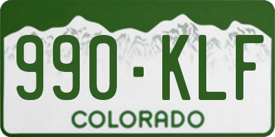CO license plate 990KLF