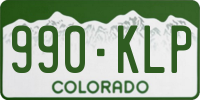 CO license plate 990KLP