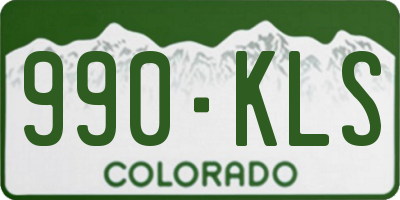 CO license plate 990KLS
