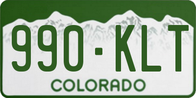 CO license plate 990KLT