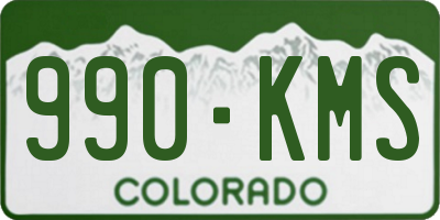 CO license plate 990KMS