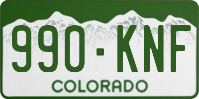 CO license plate 990KNF