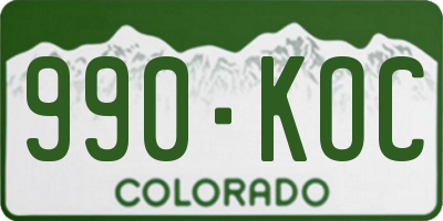 CO license plate 990KOC