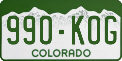 CO license plate 990KOG