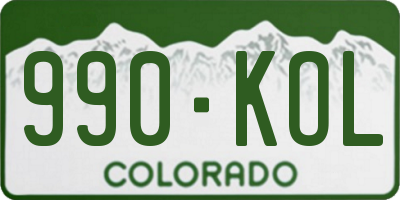 CO license plate 990KOL