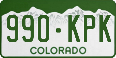 CO license plate 990KPK