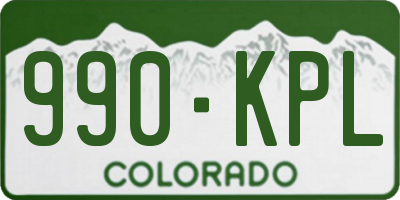 CO license plate 990KPL