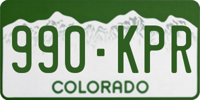 CO license plate 990KPR