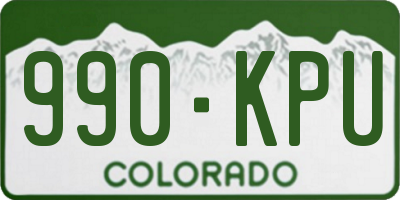 CO license plate 990KPU