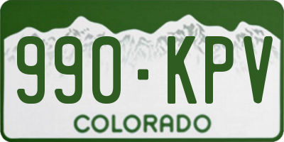 CO license plate 990KPV
