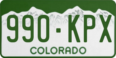 CO license plate 990KPX