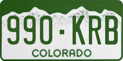 CO license plate 990KRB
