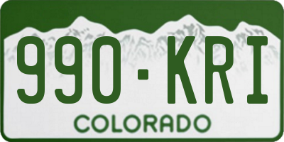 CO license plate 990KRI