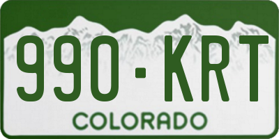 CO license plate 990KRT