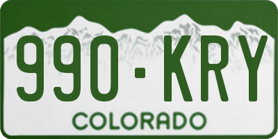 CO license plate 990KRY