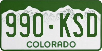 CO license plate 990KSD