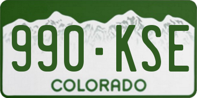 CO license plate 990KSE