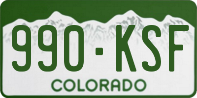 CO license plate 990KSF