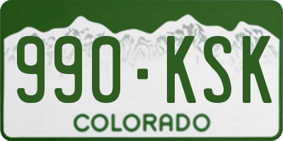 CO license plate 990KSK