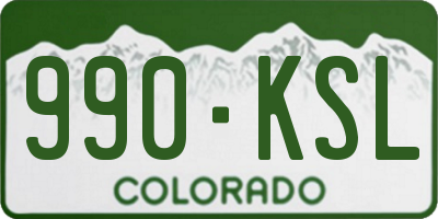 CO license plate 990KSL