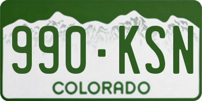 CO license plate 990KSN