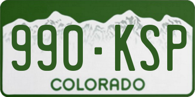 CO license plate 990KSP
