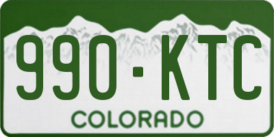 CO license plate 990KTC