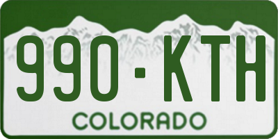 CO license plate 990KTH