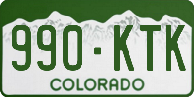 CO license plate 990KTK