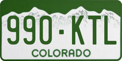 CO license plate 990KTL