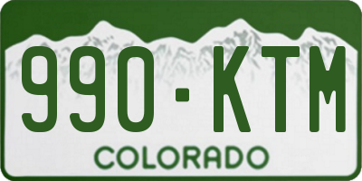 CO license plate 990KTM