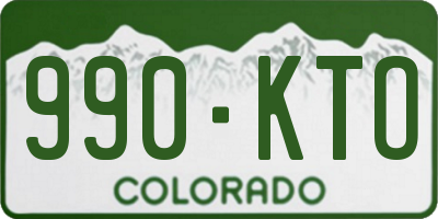 CO license plate 990KTO