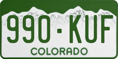 CO license plate 990KUF