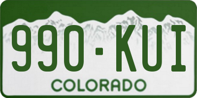 CO license plate 990KUI