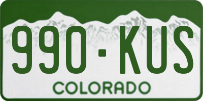 CO license plate 990KUS