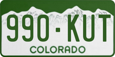 CO license plate 990KUT