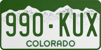 CO license plate 990KUX