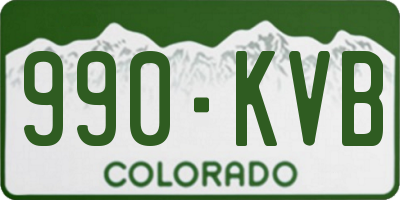 CO license plate 990KVB