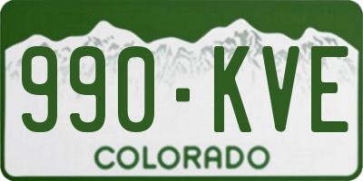 CO license plate 990KVE