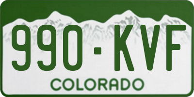 CO license plate 990KVF