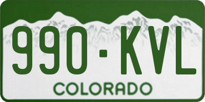 CO license plate 990KVL
