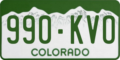 CO license plate 990KVO