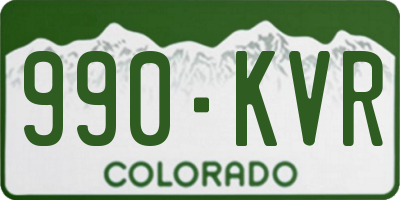 CO license plate 990KVR