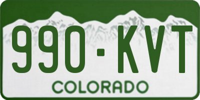 CO license plate 990KVT