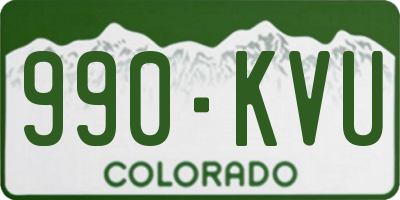 CO license plate 990KVU