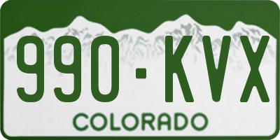 CO license plate 990KVX