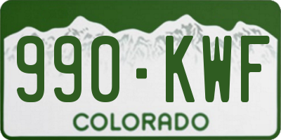 CO license plate 990KWF