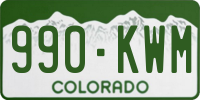 CO license plate 990KWM